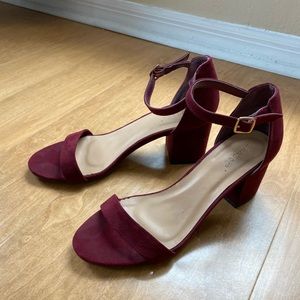 Maroon suede heels
